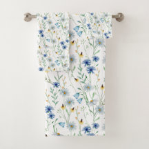 Aquarell-Wildblumenwiese-Blumenmuster 
