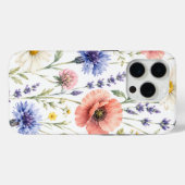 Aquarell-Wildblumenwiese-Blumenmuster Case-Mate iPhone Hülle (Rückseite (Horizontal))
