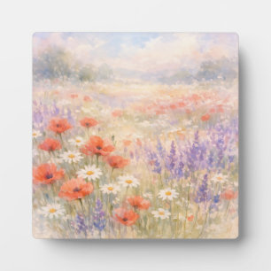 Aquarell-Wildblumenwiesen-Szene Fotoplatte
