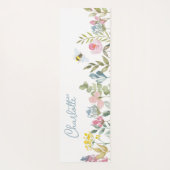 Aquarell Wilde Blume Blumenname Personalisiert Yogamatte (Rückseite)