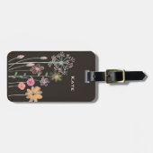 Aquarell Wilde Blume Personalisiert Gepäckanhänger (Vorderseite horizontal)