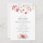 Aquarell Wilde Blume Taufe oder Weihnachten Einladung (Vorderseite)
