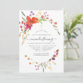 Aquarell Wilde Blume Taufe oder Weihnachten Einladung (Stehend Vorderseite)