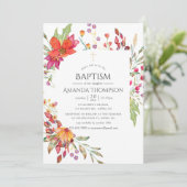 Aquarell Wilde Blume Taufe oder Weihnachten Einladung (Stehend Vorderseite)