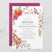 Aquarell Wilde Blume Taufe oder Weihnachten Einladung (Vorne/Hinten)