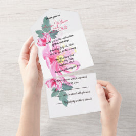 Aquarell-Wilde-Rosa-All-in-One-Einladung All In One Einladung