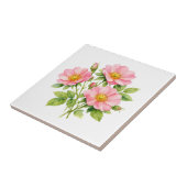 Aquarell-Wilde-Rosa-Pinkrosen Fliese (Seite)