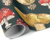 Aquarell-Wilde-Waldpilzernte Geschenkpapier (Rolleneckpunkt)