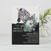 Aquarell Wilde Zebra Brautparty Invita Einladung (Stehend Vorderseite)