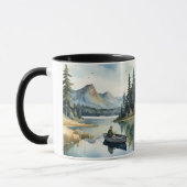 Aquarell Wilderness Fischen See im Meer Tasse (Links)