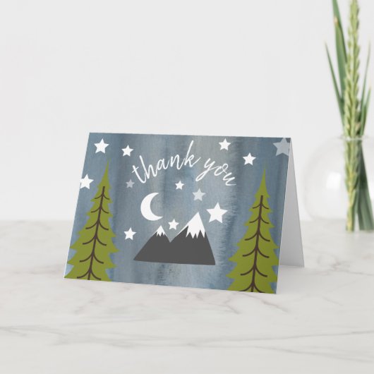 Aquarell-Wildnis-Sterne danken Ihnen Dankeskarte (Vorderseite)