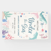 Aquarell Willkommen unter der Baby Girl Dusche Banner (Horizontal)