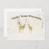 Aquarell-Willkommen zu angebundenen Rotwild Postkarte (Vorne/Hinten)