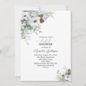 Aquarell Winter Anemones Blume Bridal Showe Einladung (Vorderseite)