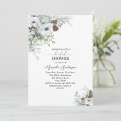 Aquarell Winter Anemones Blume Bridal Showe Einladung (Stehend Vorderseite)