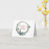 Aquarell-Winter-Beeren-Kranz Karte (Gelbe Blume)