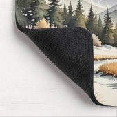 Aquarell-Winter-Bergtal Mousepad (Ecke)