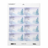 Aquarell Winter Birch Pine Tree Adresse (Vorne)