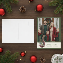 Aquarell-Winter-Botanik-Muster Feiertagspostkarte