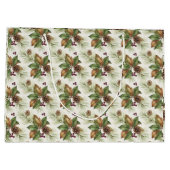 Aquarell-Winter-Botanikmuster Große Geschenktüte (Rückseite)