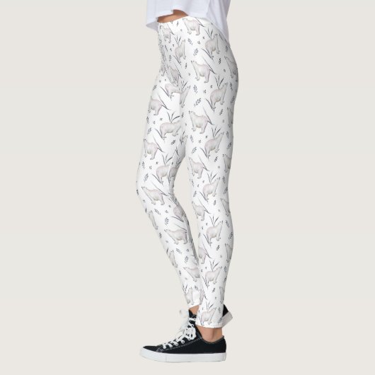 Aquarell-Winter-Eisbär-Muster Leggings (Links)