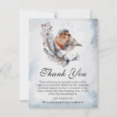 Aquarell Winter Foliage & Robin Beerdigung Dankeskarte (Vorderseite)