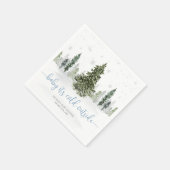 Aquarell Winter Forest Blue Baby Dusche Serviette (Ecke)
