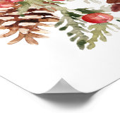 Aquarell Winter Grüne Kiefernwälder und Kieferkief Poster (Ecke)