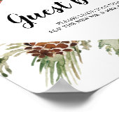 Aquarell Winter Grüne Kiefernwälder und Kieferkief Poster (Ecke)