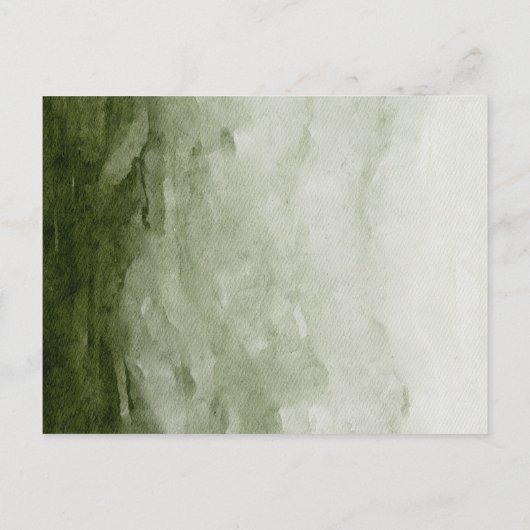 Aquarell Winter Grüne Kiefernwälder und Kiefernkon Einladungspostkarte (Rückseite)