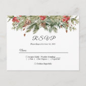 Aquarell Winter Grüne Kiefernwälder und Kiefernkon Einladungspostkarte (Vorderseite)