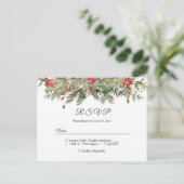 Aquarell Winter Grüne Kiefernwälder und Kiefernkon Einladungspostkarte (Stehend Vorderseite)