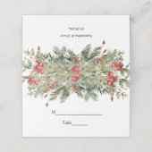 Aquarell Winter Grüne Kiefernwälder und Kiefernkon Platzkarte (Außenseite Aufgefaltet)