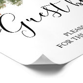 Aquarell Winter Grüne Kiefernwälder und Kiefernkon Poster (Ecke)