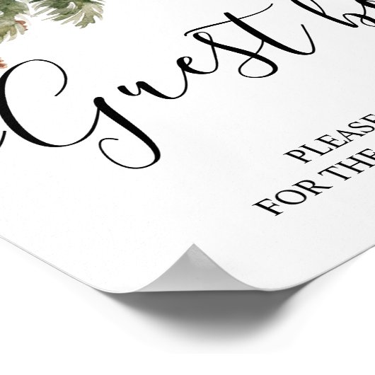 Aquarell Winter Grüne Kiefernwälder und Kiefernkon Poster (Ecke)