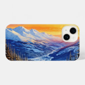 Aquarell Winter Morgenröhrchen iPhone Hülle (Rückseite (Horizontal))