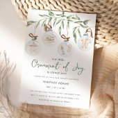 Aquarell Winter Ornaments Kinderdusche Einladung