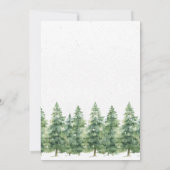 Aquarell Winter Pine Trees Schneeballdusche Einladung (Rückseite)
