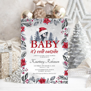 Aquarell-Winter-Pinguin-Baby-Shower-Einladung Einladung