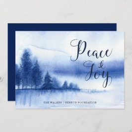 Aquarell-Winter See-Feiertags-flache Karte