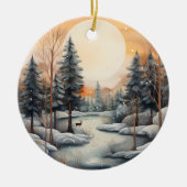 Aquarell Winter-Szene hinzufügen Keramik Ornament (Vorne)