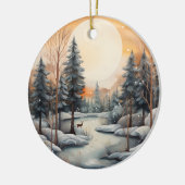 Aquarell Winter-Szene hinzufügen Keramik Ornament (Links)