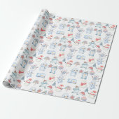 Aquarell-Winter-Wunderland-Geschenkverpackungspapi Geschenkpapier (Ungerollt)