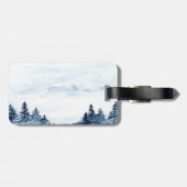 Aquarell-Winterbaum, Landschaft Gepäckanhänger (Rückseite horizontal)