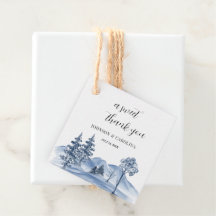 Aquarell-Winterbaum- und Berglandschaft-Hochzeit