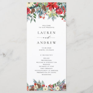 Aquarell-Winterblüten-Girlande-Hochzeit Programm