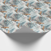 Aquarell-Winterfuchs-Wrap-Papier Geschenkpapier (Ecke)