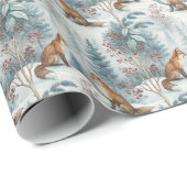 Aquarell-Winterfuchs-Wrap-Papier Geschenkpapier (Rolleneckpunkt)