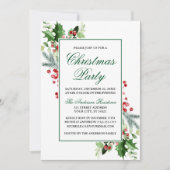 Aquarell Wintergrün Heiliges Weihnachtsfest Party Einladung (Vorderseite)