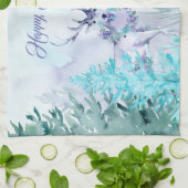 Aquarell-Winterlandschaft Frohe Feiertage Geschirrtuch (Gefaltet)